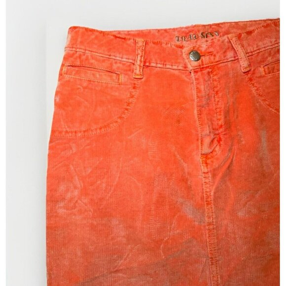 Dead Sexy Long Rusty Orange Corduroy Skirt Size Small - Picture 2 of 7